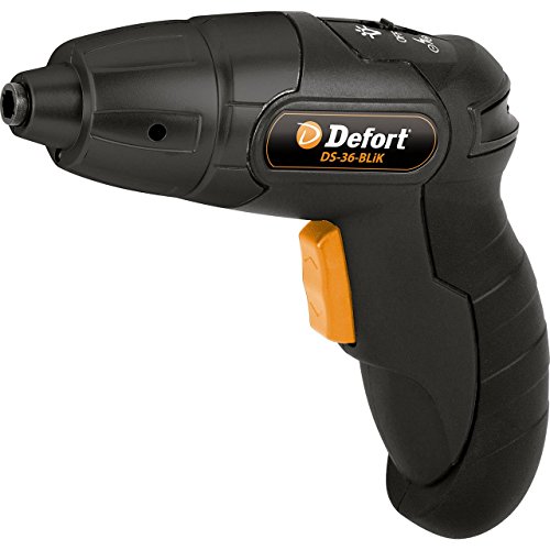 Defort DS-36-BLiK Negro, Amarillo 150 RPM - Destornillador (150 RPM, Batería, 3,6 V, Ión de litio, 5 h, 340 g)