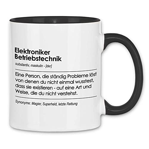 wowshirt Tasse Geschenk für Elektroniker Betriebstechnik Definition Geburtstag Weihnachten, Farbe:White