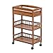 Produktbild Kstcfc Work Home Cart Tool 3-Tier-Beauty-Cart mit Schublade und Griff, Work Home Rollwagen mit Universal-Bremsscheibe, langlebiger Catering-Wagen Geeignet für Jede Szene (Farbe : Brown)