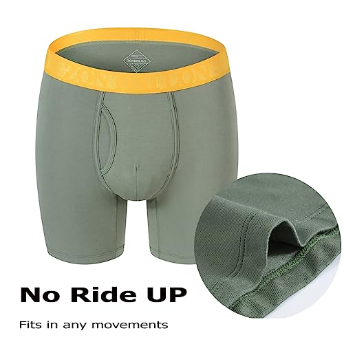 ZONBAILON Men's Bamboo Viscose Long Leg Boxer Briefs Underwear M L XL 2XL 3XL3