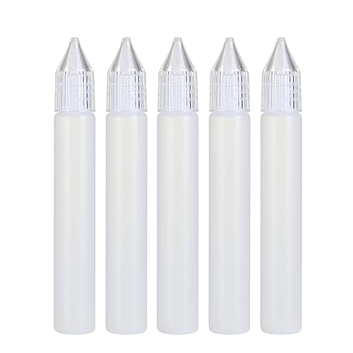 Wolfteeth 5 X 15ML Flacons de Remplissage Compte-gouttes Compressibles Rechargeables, Style Stylo Avec Applicateur à Buse pour Ecig E Juice Huile Liquide,...