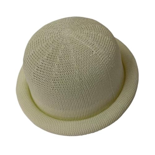 Chapeau melon femme en coton lin d'été style fedora à bord champignon