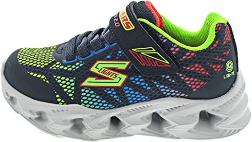 Skechers Skech Fast Sneaker, Black/White, 13.5 US Unisex Little Kid