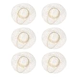 Taille : L ; diamètre extérieur : 10,16 cm ; diamètre intérieur : 4,5 cm ; hauteur : 2,5 cm ; matériau : raphia ; contenu : 6 pcs * chapeaux de paille miniatures