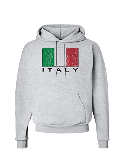 TOOLOUD Italian Flag - Italy Text Distressed Hoodie Sweatshirt Hooded Pullover Pockets