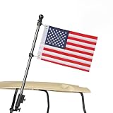 SANXIACAR Golf Cart Flag Holder with American Flag Pole Mount Kit Fit EZGO TXT RXV Club Car Precedent Tempo Onward DS Yamaha Boat Heavy Duty Flag Pole Bracket Set (Flag 12 * 18 Inch)