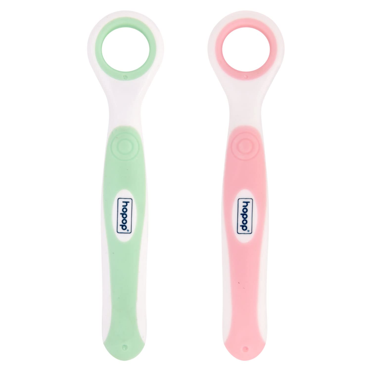 Hopop Tongue Cleaner For Baby | Rounded Edges Baby Oral Cleaner Toothbrush | 100% Safe Kids Tongue Cleaner | Suitable From 3+ Months, Manual Operation | Pack Of 2 | Pink & Green-image-49