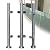 Glass Railing Post Glass Balustrade Railing Post 304 Stainless Steel Railing Fence Pole Handrail Garden Fencing 90-110CM (35" End Post)