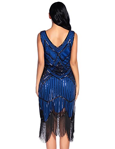Image of Plus Size 1920s Vintage Fringed Gatsby Sequin Beaded Tassels Hem Flapper Dress for Women