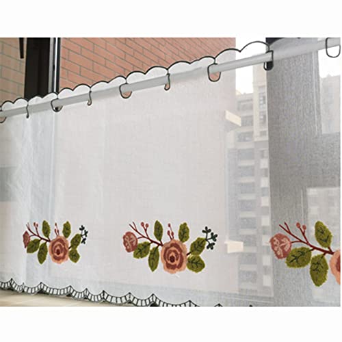 Rideau d'occlusion beige en coton lin brodé pour une atmosphère douce à la maison