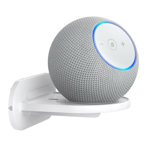 PlusAcc Wall Mount for Studio & HomePod & Era 100, Space-Saving Mounting Stand Holder Shelf with Removable Foam, Built-in Cable Management (Black)