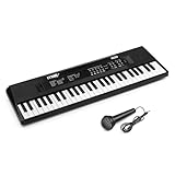 MAX KD54, Clavier Électronique 54 Touches, Idéal Débutants et Enfants, Batterie Rechargeab...