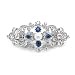 Sparkly Bride Wedding Hair Barrette Something Blue Crystal Simulated Pearl Romancing Heart Rhinestone Small, 2.5 inches