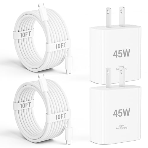 Image of iPad Charger Fast Charging, 45W USB C Wall Charger Block + 10FT USB C to C Cable for iPad Pro 13 /12.9 /11 inch, iPad A16 11th /10th, iPad Air 13 /11 inch M4 /M3 /M2 /5th /4th, iPad mini 7 /6, iPhone 17 /16 /15