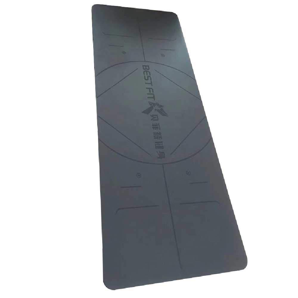Tapis de yoga gris foncé 183x68 cm avec épaisseur confortable de 5mm