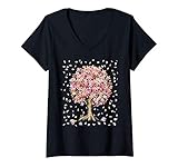 Womens Ceiba Pentandra Kapok Silk- Cotton Tree Colorful Ceiba Tree V-Neck T-Shirt