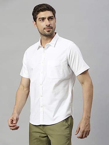 Image of Thomas Scott Men's Cotton Casual Shirt | Regular Fit | Soft & Breathable Fabric | Stylish Everyday Wear for Work, Travel & Outings