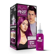 Splat Berry Blast Semi Permanent Hair Dye Kit with Bleach, 1 Application, Includes Purple Pink Hair Dye, Oxide & Bleach Powder, Vegan & Cruelty Free Hair Color