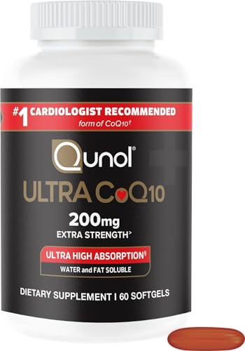 Qunol Ultra CoQ10 200mg, Ultra-High Absorption, Antioxidant, 60 Softgels