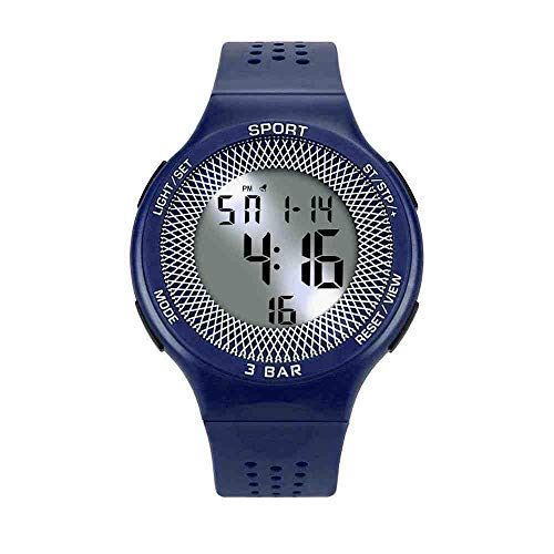 Preisvergleich Produktbild DECTN Armbanduhr Männer Digitaluhren Quarz Digitaluhr Männer Sportuhren Schockuhren Led Militärische wasserdichte Armbanduhren, Blau