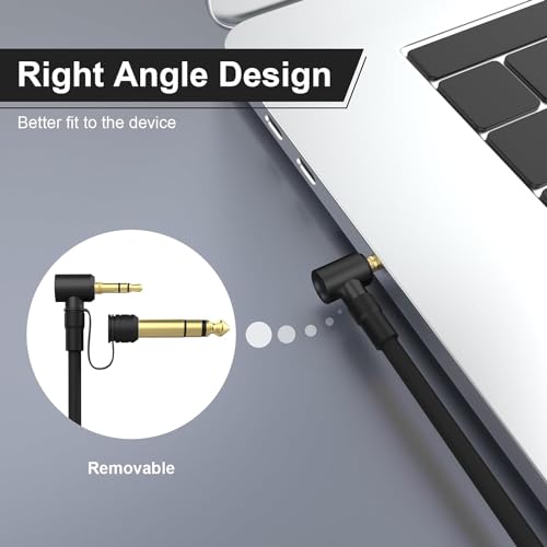 Cable auxiliar jack 3.5mm a jack 3.5mm y 6.5mm negro miniatura 3