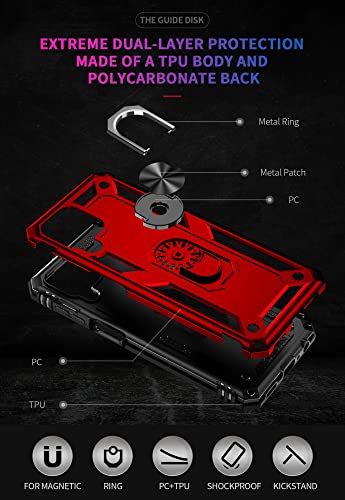 Coque Samsung M33 5G antichoc de qualité militaire blindée rosso