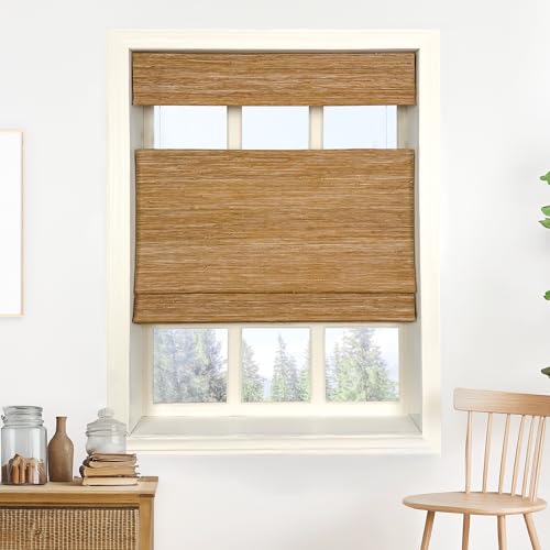 Neutral Curtains Cordless Top Down Bottom Up Bamboo Roman Shades