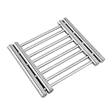 ARTIBETTER Salvamanteles Retráctil de Acero Inoxidable y Resistente al Calor para Ollas y Sartenes Soporte Cuadrado para Cocina Casa y Oficina Protege Mesas y Encimeras