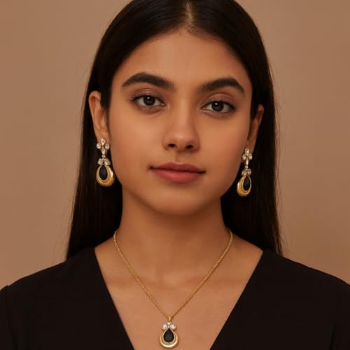 Image of Touchstone Indian Colorful Delicate Desire Traditional Exclusive Designer Jewellery Pendant Sets for Women