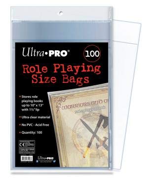 Ultra Pro E-81506 Bolsas de tamaño de Juego para Roles (100 Unidades), Transparente, 10 x 13 Pulgadas