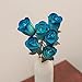 6 Blue Roses with Dark Blue Tips Half Open Bud Wooden Roses for Crafts Custom Bouquets and Other Projects. 16 Colors to Choose from.