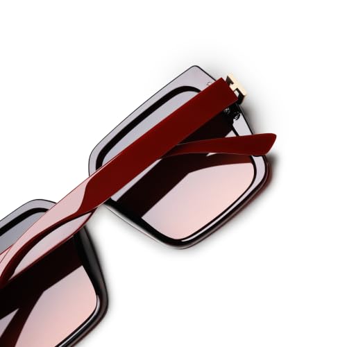 Image of HASHTAG EYEWEAR Stylish Square Sunglasses for Women | UV400 Protection | Oversized Designer Shades | Trendy Eyewear | Summer Sun Protection | Fashionable Goggle