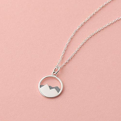 Boma Jewelry Sterling Silver Mountain Range Peak Circle Pendant Necklace, 18 Inches - Image 5