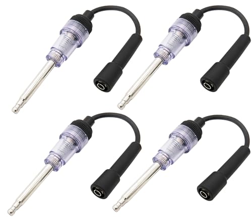Spark Plug Tester, 4 PCS Spark Tester Tool- Plug Engine Ignition Tester for Automotive, Car, Lawnmower, Small Motor Vehicles Engines - Coil/Armature Diagnostic Detector Tool