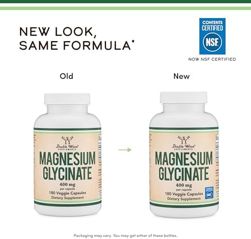 Magnesium Glycinate 400mg | 180 Capsules | Sleep, Muscle, & Heart Support | Vegan, Third Party Tested, Gluten Free, Non-GMO, by Double Wood Supplements - 2