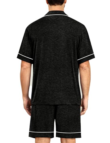 Image of SWOMOG Mens Pajama Sets Short Sleeve Sleepwear Button Down Loungewear Soft Modal Lounge Pjs with Pockets S-XXL