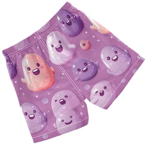 Pigsaly Boys Swim Trunks Pink Purple Mauve Dusty Rose Cute Ghost Boys Board Shorts Swimsuit Swimwear Summer Bathing Suit 3T2