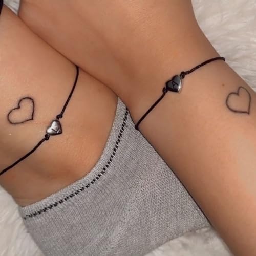 Image of SANNYRA Pinky Promise Bracelets for Couples, Matching Initial Relationship Bracelets, 26 Letter Friendship Bracelets for Him and Her