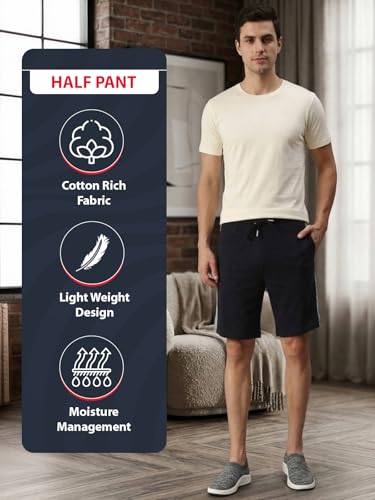 Image of Lux Cozi Men's Cotton Regular Fit Solid Shorts with Side Pockets | Shorts for Men | Pack of 1
