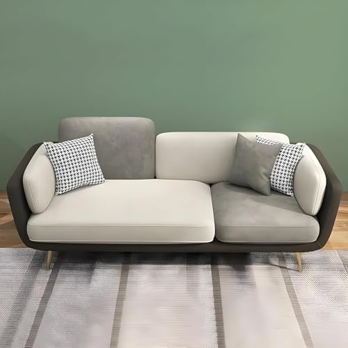 Image of Stylish & Modern Heavy Duty & Luxurious Traditional 3 Seater Sofa Chesterfield Sofa Arm Sofa Three Seater Sofa for Living Room Guest Room Hotels & Office. (Dark Grey & Cream)