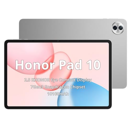 HONOR Pad 10 Tablet Wi-FI 8Go+256Go, 12.1 Pouces écran 120HZ 2.5K, Snapdragon 7 Gen 3, Batterie 10100 mAh, 6 Haut-parleurs, Google Service, Android 15, Gris