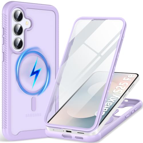 Hensinple Samsung Galaxy S25 Fe�p�P�[�X�A�����X�N���[���v���e�N�^�[&�}�O�l�b�g�t���A�t���{�f�B�~���^���[�O���[�h�̊���Galaxy S25 Fe�P�[�X �f���A�����C���[ �ϏՌ� �}�b�g ����~�� S25 Fe�t�H���P�[�X�A