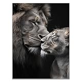 WIKEO Animales Decoracion de Pared Modernos Mural Pintura vintage de leones Fotos para Salon, Baño,Comedor Poster Cuadro Habitacion Infantil Regalo（Grey-50x70cm Sin marco