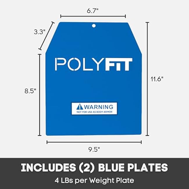 POLYFIT Weight Vest Plates - Weighted Plates for Strength Training Weight Vests - 4lb, 6lb, 9lb, 14lb, 19lb Pairs