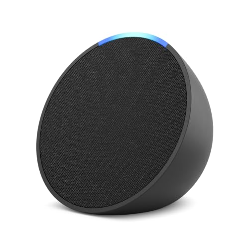 Amazon Echo Pop| Smart speaker with Alexa and Bluetooth| Full sound, balanced bass, crisp vocals| Black view 1