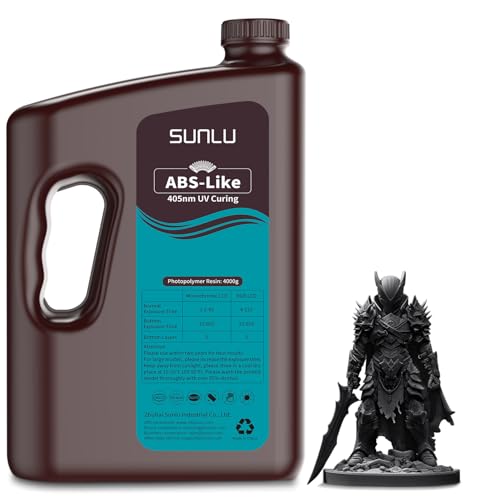 ⚡ SUNLU Upgraded 4KG ABS Like Resin with Enhanced Strength and Toughness, High Compatibility 3D Printer Resin, 4000G Black