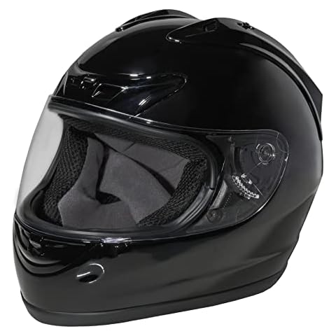 Fuel Helmets Unisex-Adult Full Face Helmet, Gloss Black, Medium Cover