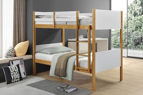 Humza Amani Diablo Bunk Bed With Foamex 10 MATTRESSES INCLUDED, Wooden Kids Bunk Bed, Solid Bed Frame, Children's Bedroom Furniture