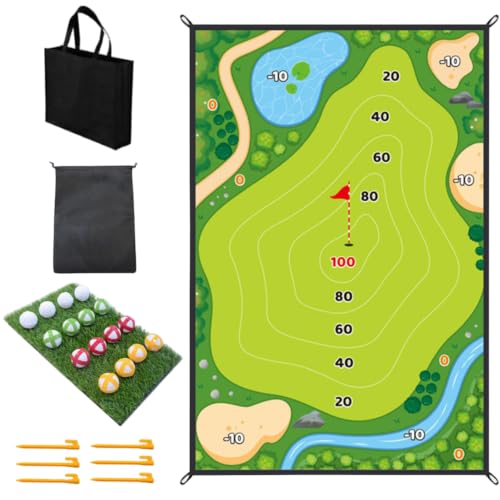 Jeu de golf portable tapis de pratique intérieur extérieur et balles collantes
