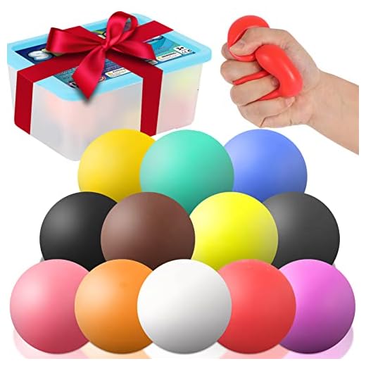 Sensory Stress Ball Set - 12 Pack Squishy Balls for Anxiety Relief, Sensory Toys for Kids/Adults with Autism & ADD/ADHD - Squishy, Squeezy, and Stretchy Balls, Calming and Soothing, Great Gift Idea